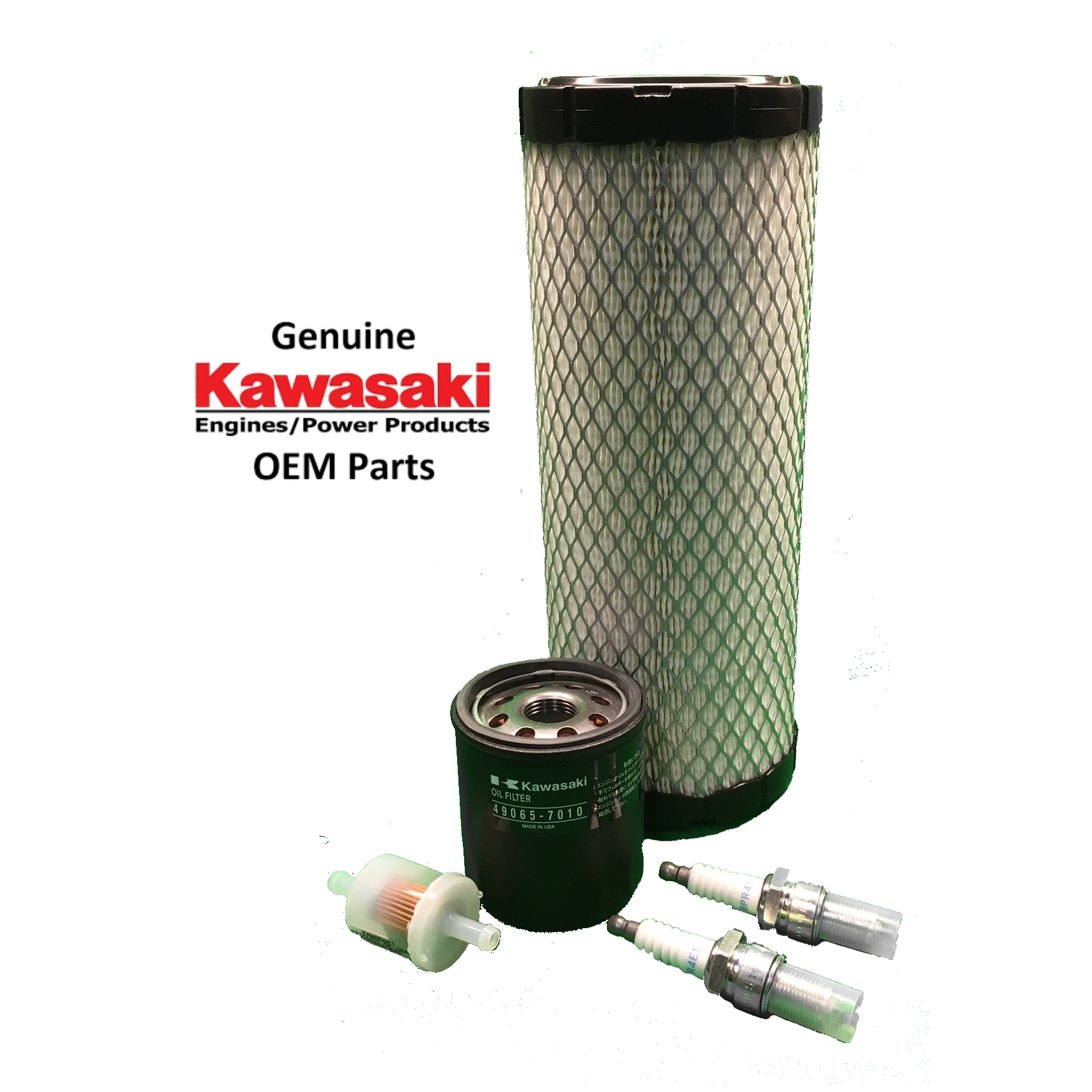 Inner Filter Outer Filter Fuel Filter Spark Plug Tune Up Kit for Kawasaki FX751V FX801V FX850V FX921V FX1000V 11013-7039 HIFROM Air Filter Combo 11013-7038